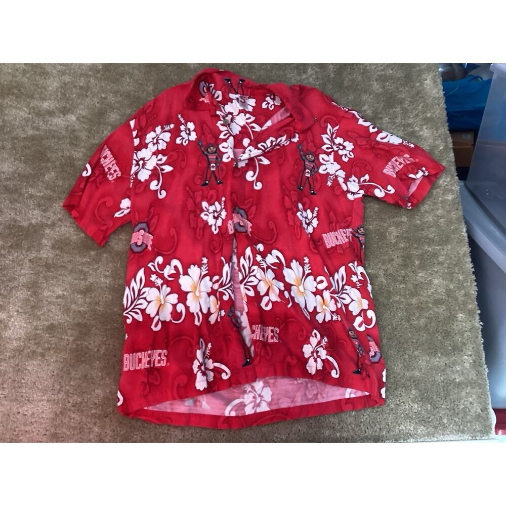 Ohio State Buckeyes Shirt Men Extra Large XL Brutus Spike Sports Hawaiian OSU